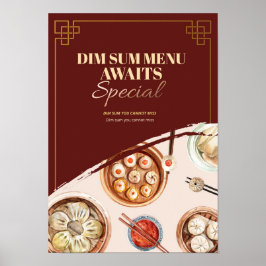 Dimsum Water Colorビジネス ポスター