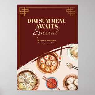 Dimsum Water Colorビジネス ポスター