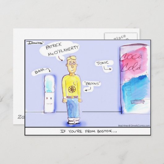Dimwitzの漫画もし「あなたはのボストンからの」ポストカード ポストカード (正面/裏面)