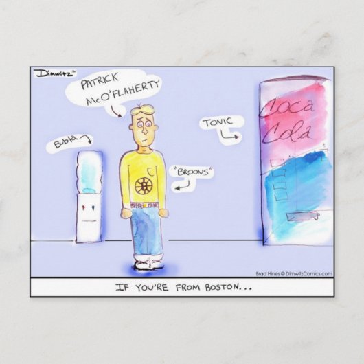 Dimwitzの漫画もし「あなたはのボストンからの」ポストカード ポストカード (正面)