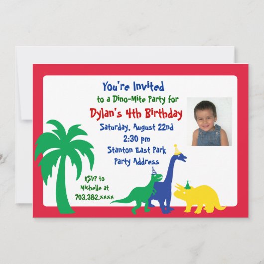 Din0 – ダニ誕生日招待状 招待状 (正面)