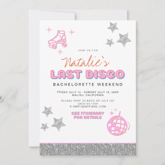 DINAディスコ女性のカーボーイ砂漠バチェロレッテ招待状 招待状 (正面)