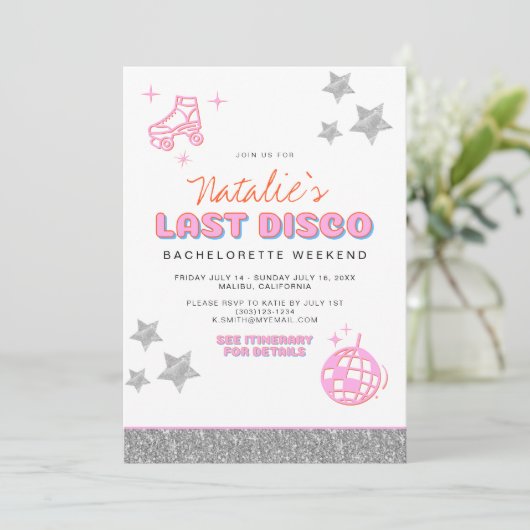 DINAディスコ女性のカーボーイ砂漠バチェロレッテ招待状 招待状 (スタンド正面)