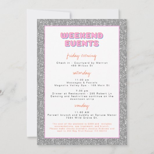 DINAディスコ女性のカーボーイ砂漠バチェロレッテ招待状 招待状 (裏面)