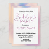 DINAホログラフィック宇宙女性のカーボーイバチェロレッテ 招待状 (正面/裏面)