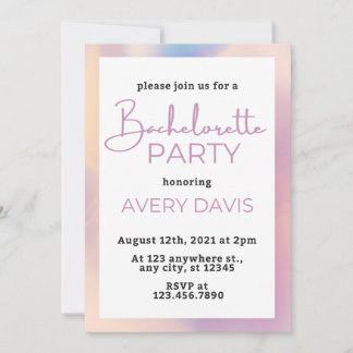 DINAホログラフィック宇宙女性のカーボーイバチェロレッテ 招待状