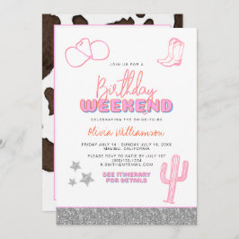 DINA宇宙女性のカーボーイデザート誕生日週末 招待状