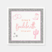 DINA宇宙女性のカーボーイ砂漠バチェロレッテディスコ スタンダードカクテルナプキン (正面)