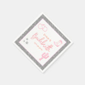 DINA宇宙女性のカーボーイ砂漠バチェロレッテディスコ スタンダードカクテルナプキン (角)