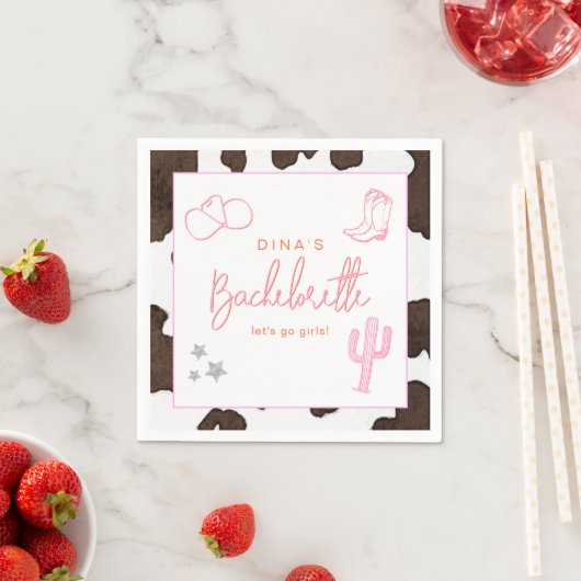 DINA宇宙女性のカーボーイ砂漠バチェロレッテディスコ スタンダードカクテルナプキン (インサイチュ)