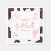 DINA宇宙女性のカーボーイ砂漠バチェロレッテディスコ スタンダードカクテルナプキン (正面)