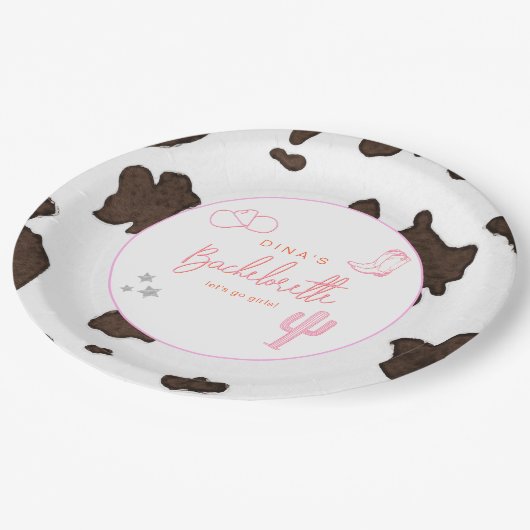 DINA宇宙女性のカーボーイ砂漠バチェロレッテディスコ ペーパープレート (アングル)