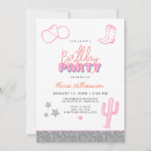 DINA宇宙女性のカーボーイ砂漠バースデーパーティー 招待状 (正面)