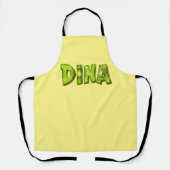Dina Name Kiwi Design Küchenschürze Schürze エプロン (正面)