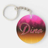 Dina Vorname Name golden pink Schlüsselanhänger キーホルダー (正面)