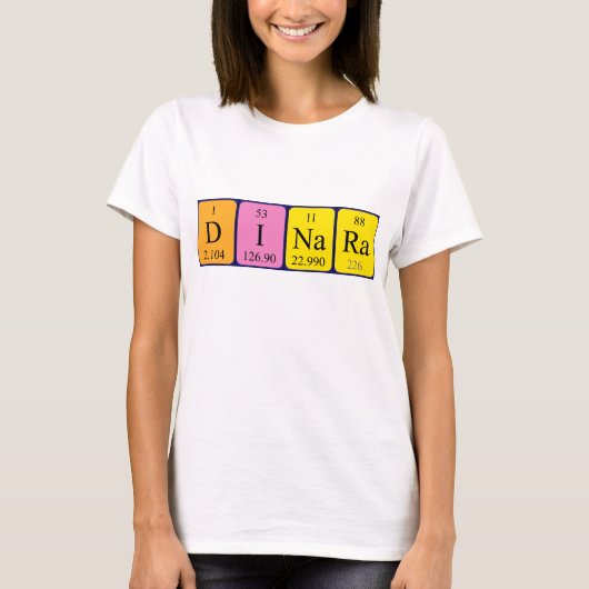 Dinara周期表名のシャツ Tシャツ (正面)