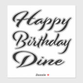 Dine Name Vorname black Sticker Geburtstag シール (シート)