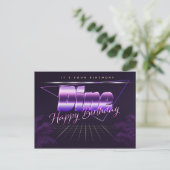 Dine Name Vorname lila Postkarte Geburtstag ポストカード (スタンド正面)