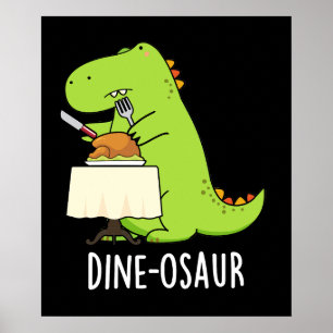 Dine-osaur恐竜おもしろいプンダークBG ポスター