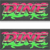 Dine Vorname Name Graffiti Aufkleber Sticker シール (正面)