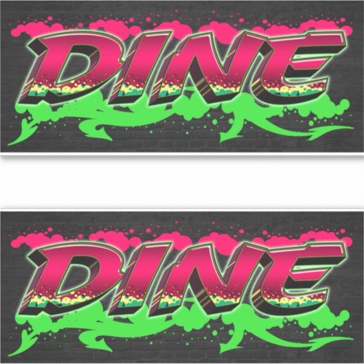 Dine Vorname Name Graffiti Aufkleber Sticker シール (正面)