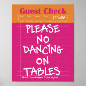 Diner Guest Check Funny Kitchen Decor Wall Art  ポスター (正面)