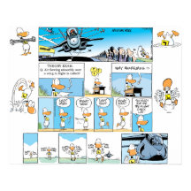 Ding Duck Aviation漫画ポスター