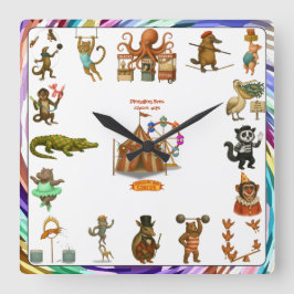 Dingaling Bros Circus acts スクエア壁時計