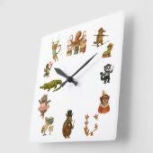 Dingaling Bros Circus acts スクエア壁時計 (傾斜)