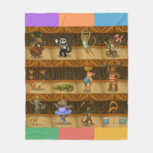 Dingaling Bros Circus acts フリースブランケット (正面)