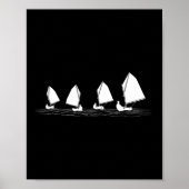 Dinghy Sail Boat Laser Optimist Racing Sailing Las ポスター (正面)