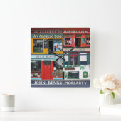 Dingle Pubsコラージュ、アイルランド時計。アイルランド スクエア壁時計 (ホーム)