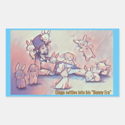 Dingo Dizmalピエロは彼の"バニー時代に定着 長方形シール (正面)