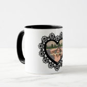 Dingusハートレースフレームマグ マグカップ (正面左)