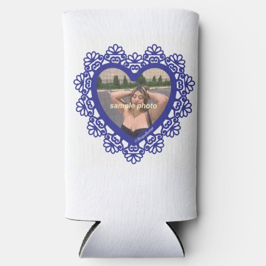 Dingusハートレースフレーム スリム缶クーラー (正面)