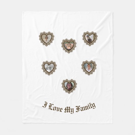 Dingusハートレースフレーム フリースブランケット (正面)