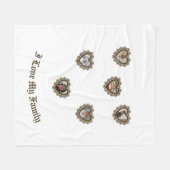 Dingusハートレースフレーム フリースブランケット (正面(横))