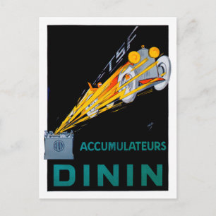 Dinin Accumulateurs/Car Battery ～ Vintage Ad ポストカード
