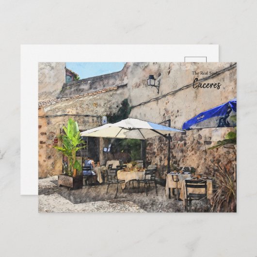 Dining Alone, Caceres Spain ポストカード (正面/裏面)