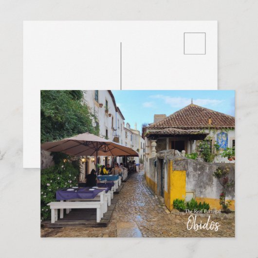 Dining in Obidos- Portugal  ポストカード (正面/裏面)