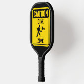Dinkおもしろい Zone Caution Sign Yellow & Black ピックルボールラケット (左)