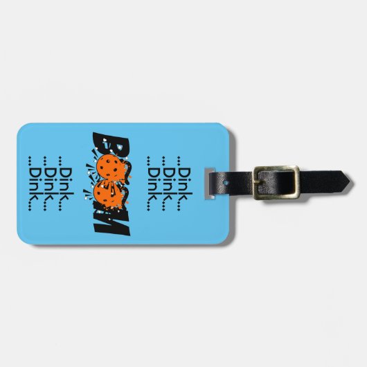 Dink Dink Boom Pickleball Dinking Orange Bomb ラゲッジタグ (正面横)