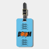 Dink Dink Boom Pickleball Dinking Orange Bomb ラゲッジタグ (正面縦)
