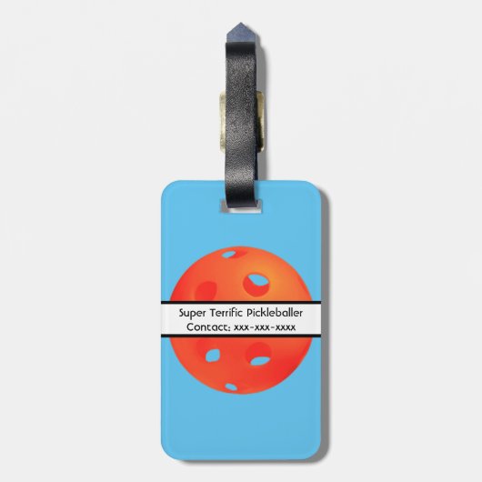 Dink Dink Boom Pickleball Dinking Orange Bomb ラゲッジタグ (裏面縦)