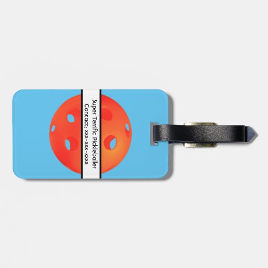 Dink Dink Boom Pickleball Dinking Orange Bomb ラゲッジタグ (裏面横)