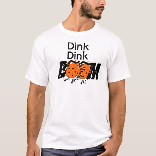 Dink Dink Boom Pickleball Dinking Orange Bomb Tシャツ (正面)