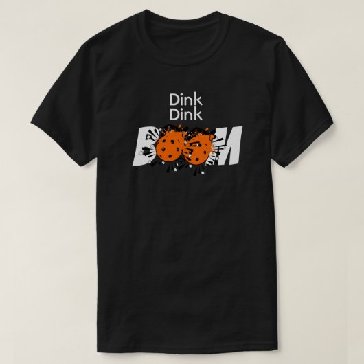 Dink Dink Boom Pickleball Dinking Orange Bomb Tシャツ (デザイン正面)