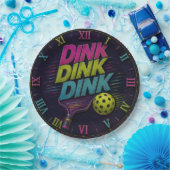 Dink Dink Dink Pickleball Retro Neon ペーパープレート (パーティー)