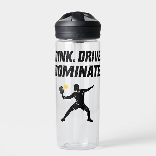 Dink Drive Dominate - Graphic Pickleball Statement ウォーターボトル (正面)