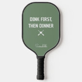Dink First Then Dinner Personalized Pickleball Mom ピックルボールラケット (裏面)